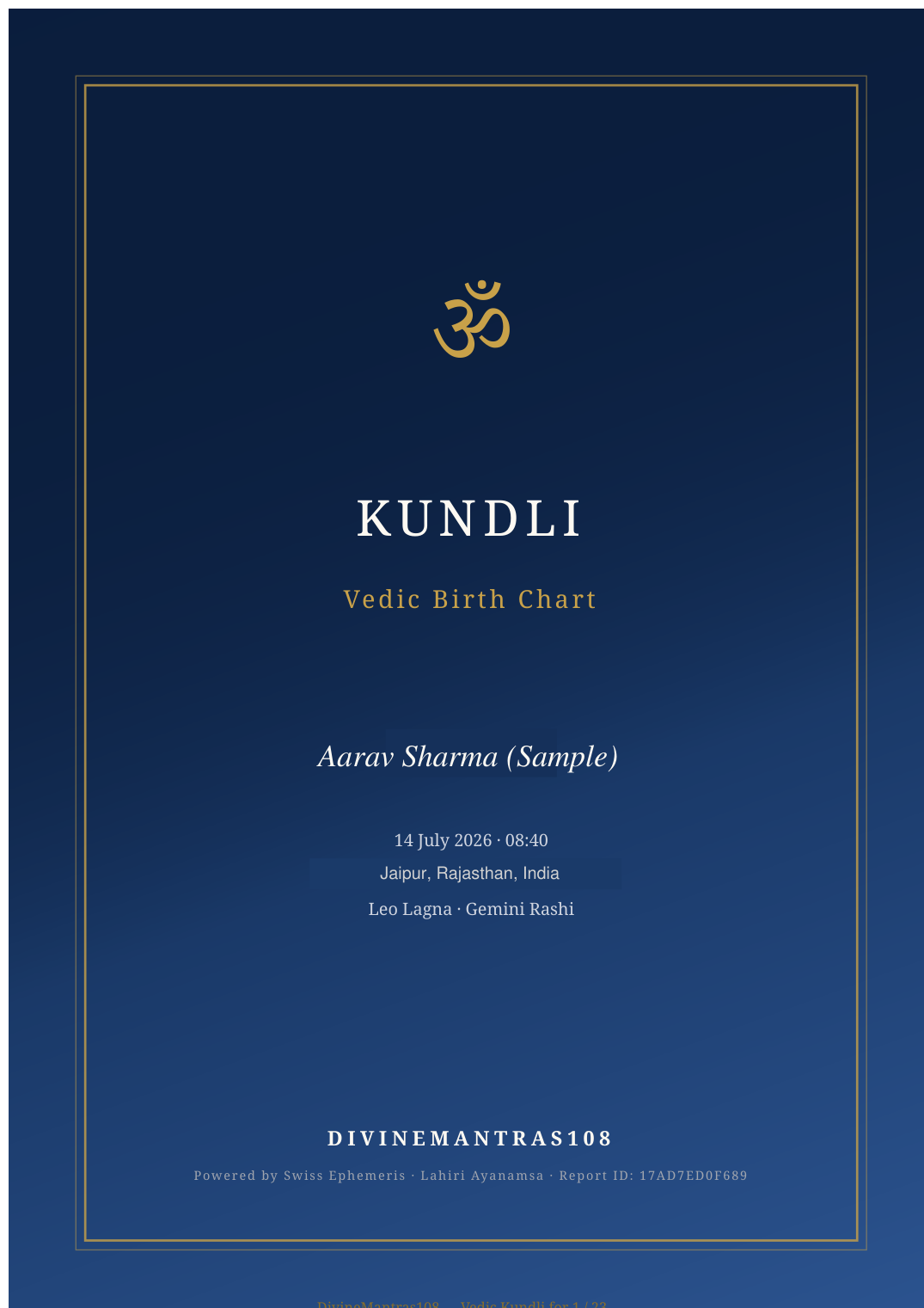 Sample Cover Page